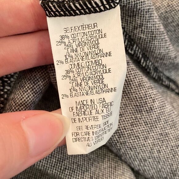 Theory Chayenne Grey Contrast Zip Front Long Sleeve Dress - Picture 10 of 11